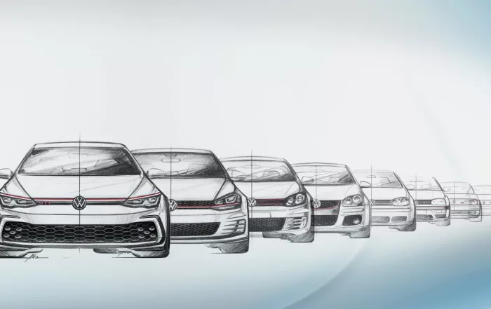 Dibujo de todas las versiones de Volkswagen Golf GTI